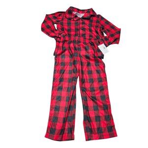Carters Just One You Pajamas Girls Size 5 Red Black Buffalo Plaid Set Christmas